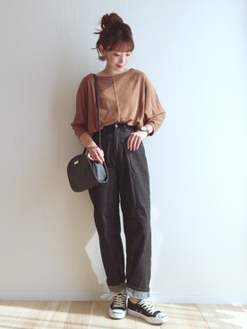 「perkyroom」｜「アイテム（パンツ）」を使った、haru さん（レディース・161cm）の秋コーディネート