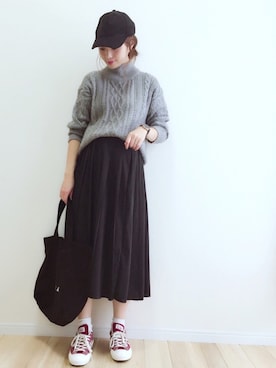 「コーデュロイキャップ」｜「アイテム（アナログ腕時計）」を使った、haru さん（レディース・161cm）の秋コーディネート