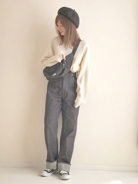 「GRL（グレイル）のアイテム（ハンチング/ベレー帽）」を使った、haru さん（レディース・161cm）の秋コーディネート