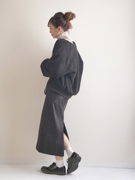 「GRL（グレイル）のアイテム（その他アウター）」を使った、haru さん（レディース・161cm）の冬コーディネート