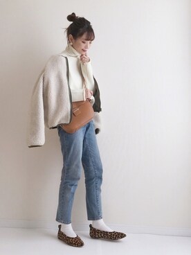 「GRL（グレイル）のアイテム（ブレスレット）」を使った、haru さん（レディース・161cm）の冬コーディネート
