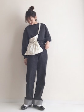 「TODAYFUL（トゥデイフル）のTODAYFUL(トゥディフル) ''Vintage Apron Sacoche'' ヴィンテージエプロンサコッシュ ／11821066（ショルダーバッグ）」を使った、haru さん（レディース・161cm）の冬コーディネート