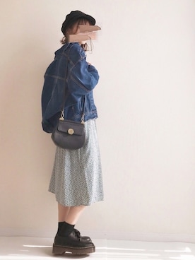 「GRL（グレイル）のアイテム（デニムジャケット）」を使った、haru さん（レディース・161cm）の春コーディネート