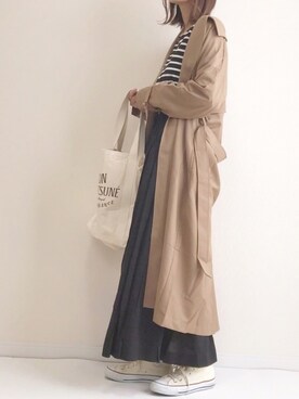 「SENSE OF PLACE by URBAN RESEAR」｜「アイテム（トレンチコート）」を使った、haru さん（レディース・161cm）の春コーディネート