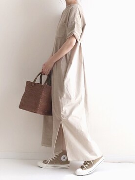 「ALLUMER（アリュメール）のアイテム（ワンピース/ドレス）」を使った、haru さん（レディース・161cm）の春コーディネート
