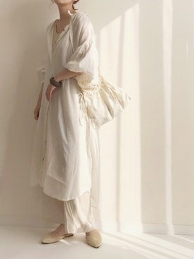 「TODAYFUL（トゥデイフル）のTODAYFUL(トゥディフル) ''Vintage Apron Sacoche'' ヴィンテージエプロンサコッシュ ／11821066（ショルダーバッグ）」を使った、haru さん（レディース・161cm）の夏コーディネート