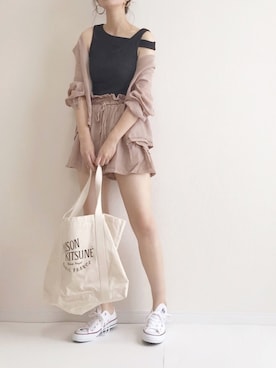 「GRL（グレイル）のアイテム（セットアップ）」を使った、haru さん（レディース・161cm）の夏コーディネート