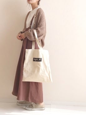 haru さんの「【agnes b. pour ADAM ET ROPE'】TOTE BAG WITH BOX LOGO」を使ったコーディネート