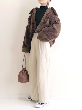 「LA BELLE ETUDE（ラベルエチュード）のアイテム（ジャケット/アウター）」を使った、haru さん（レディース・161cm）の秋コーディネート