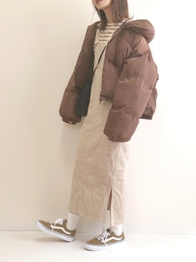 「Libra Cue（リブラ キュー）のアイテム（ダウンジャケット/コート）」を使った、haru さん（レディース・161cm）の秋コーディネート