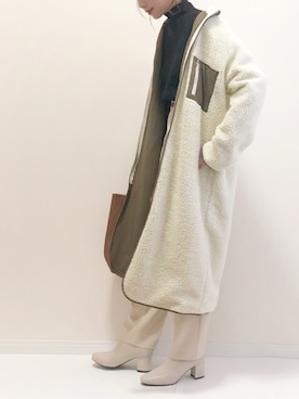 「DHOLIC（ディーホリック）のアイテム（その他アウター）」を使った、haru さん（レディース・161cm）の冬コーディネート