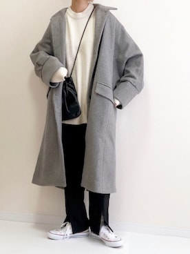 「DHOLIC（ディーホリック）のアイテム（ダウンジャケット/コート）」を使った、haru さん（レディース・161cm）の冬コーディネート