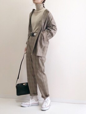 「Crisp（クリスプ）のアイテム（ジャケット/アウター）」を使った、haru さん（レディース・161cm）の冬コーディネート