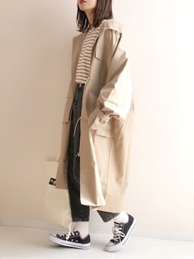 haru さんの「【agnes b. pour ADAM ET ROPE'】TOTE BAG WITH BOX LOGO」を使ったコーディネート