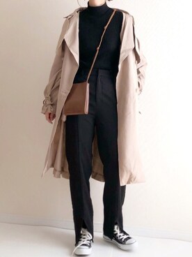 「バックデザイン」｜「アイテム（ジャケット/アウター）」を使った、haru さん（レディース・161cm）の冬コーディネート