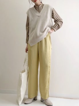 「Juze（ジュゼ）のアイテム」を使った、haru さん（レディース・161cm）の春コーディネート