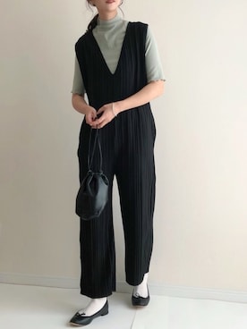 「DHOLIC（ディーホリック）のアイテム（つなぎ/オールインワン）」を使った、haru さん（レディース・161cm）の春コーディネート