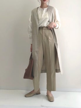 「ALLUMER（アリュメール）のアイテム（トップス）」を使った、haru さん（レディース・161cm）の春コーディネート