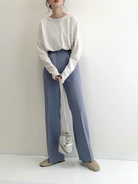 「ビーズバッグ」｜「アイテム（パンプス）」を使った、haru さん（レディース・161cm）の夏コーディネート