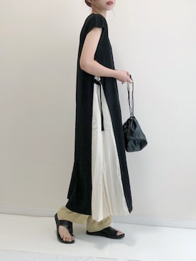 Aic エーアイシー の Web限定 サイドプリーツ半袖カットソーワンピース ワンピース Wear