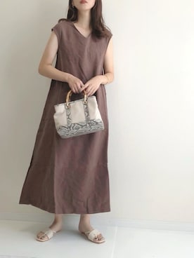 「ISOOK（アイスー）のアイテム（ワンピース/ドレス）」を使った、haru さん（レディース・161cm）の夏コーディネート