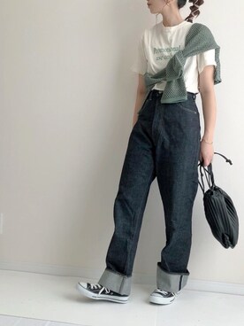 「ANATOMICA（アナトミカ）の【ANATOMICA】別注 618 MARILYN 13oz（デニムパンツ）」を使った、haru さん（レディース・161cm）の夏コーディネート