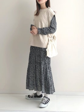 「TODAYFUL（トゥデイフル）のTODAYFUL(トゥディフル) ''Vintage Apron Sacoche'' ヴィンテージエプロンサコッシュ ／11821066（ショルダーバッグ）」を使った、haru さん（レディース・162cm）の秋コーディネート