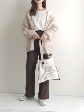 「ケーブルニット」｜haru さん（レディース・162cm）の秋コーディネート