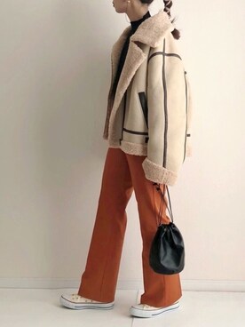 「AZUL ENCANTO（アズールエンカント）のアイテム（ジャケット/アウター）」を使った、haru さん（レディース・162cm）の秋コーディネート