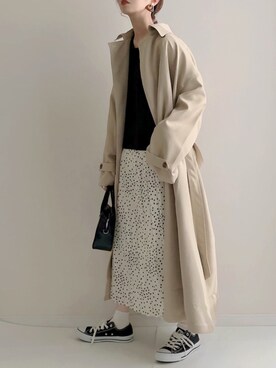 「titivate（ティティベイト）のアイテム（ステンカラーコート）」を使った、haru さん（レディース・162cm）の冬コーディネート