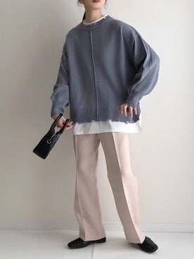 「DHOLIC（ディーホリック）のアイテム（スラックス）」を使った、haru さん（レディース・162cm）の冬コーディネート