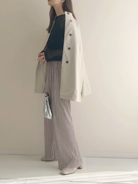 「DHOLIC（ディーホリック）のアイテム（スラックス）」を使った、haru さん（レディース・162cm）の春コーディネート