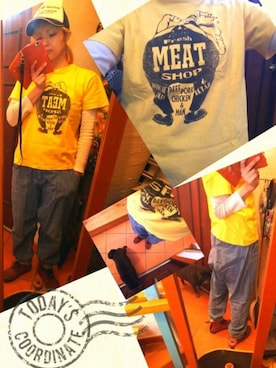 「カラーTシャツ」｜「アイテム（キャップ）」を使った、kokkoさん（レディース・159cm）の春コーディネート