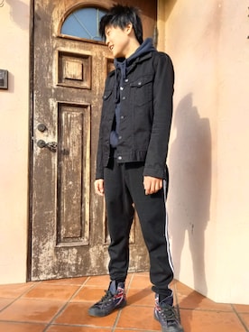 「リーバイス」｜「アイテム（スウェットパンツ）」を使った、kokkoさん（レディース・159cm）の冬コーディネート