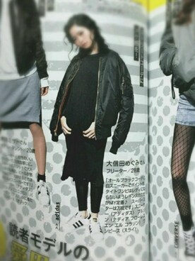 「Alpha Industries（アルファインダストリーズ）のアイテム（ブルゾン）」を使った、おめぐさん（レディース・157cm）の春コーディネート