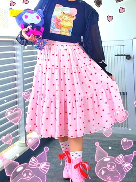 Angelic Prettyのスカート（ピンク系）を使った人気ファッション 