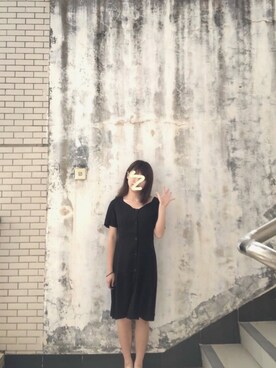 「寄信给风のアイテム（スカート、ブラック系）」を使った、SzeChin_さん（レディース・157cm）の春コーディネート