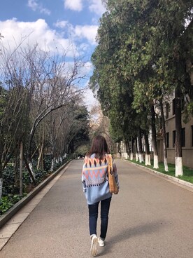 「cache cache（カシュ カシュ）のアイテム（ニット/セーター）」を使った、SzeChin_さん（レディース・157cm）の春コーディネート