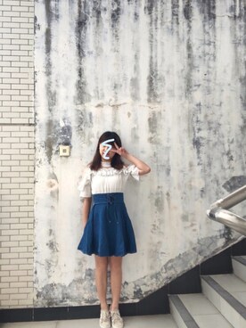 「cache cache（カシュ カシュ）のアイテム（ワンピース/ドレス）」を使った、SzeChin_さん（レディース・157cm）の春コーディネート