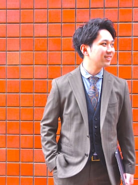 「アイテム（フォーマルスーツ/小物）」を使った、Oki Shogoさん（メンズ・162cm・20代）の冬コーディネート