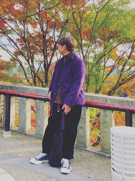 「大阪」｜「アイテム（その他アウター）」を使った、Oki Shogoさん（メンズ・162cm）の夏コーディネート