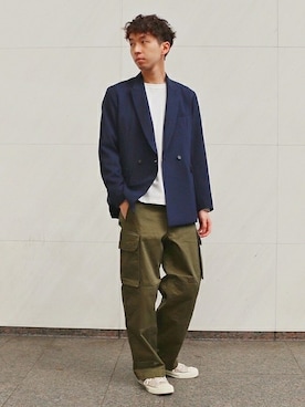「417 EDIFICE（フォーワンセブンエディフィス）のアイテム（スニーカー）」を使った、Ryoさん（メンズ・178cm）の春コーディネート