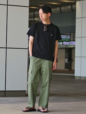 「B.C STOCK（ベーセーストック）のTEVA VOYA FLIP（サンダル）」を使った、Ryoさん（メンズ・178cm）の夏コーディネート