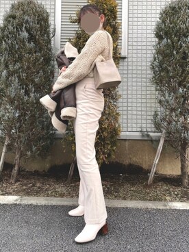 「moussy」｜「アイテム（ブルゾン）」を使った、tinaさん（レディース・162cm）の冬コーディネート