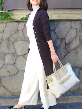 「TOFF&LOADSTONE（トフアンドロードストーン）のアイテム（トートバッグ）」を使った、Naomi Hasegawaさん（レディース・169cm）の夏コーディネート