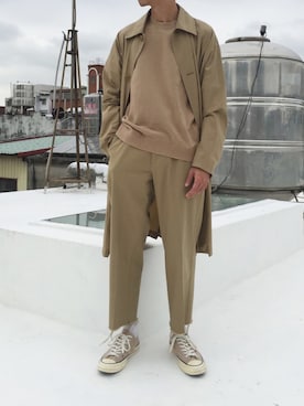「BEAMS（ビームス）のアイテム（トレンチコート）」を使った、Y Selectさん（メンズ・174cm）の冬コーディネート