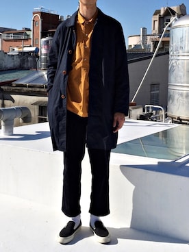 「coen」｜「アイテム（ピーコート）」を使った、Y Selectさん（メンズ・174cm）の冬コーディネート