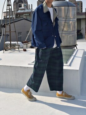 「ASICS（アシックス）のアイテム（ジャケット/アウター）」を使った、Y Selectさん（メンズ・174cm）の春コーディネート