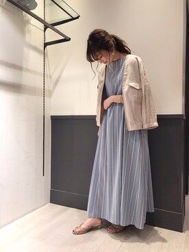 「アパートバイローリーズ」｜「アイテム（ブルゾン）」を使った、tomoeさん（レディース・158cm）の春コーディネート