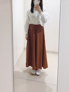 「archives e'pice（アルシーヴエピス）のアイテム（スカート）」を使った、ねるさん（レディース・153cm）の秋コーディネート